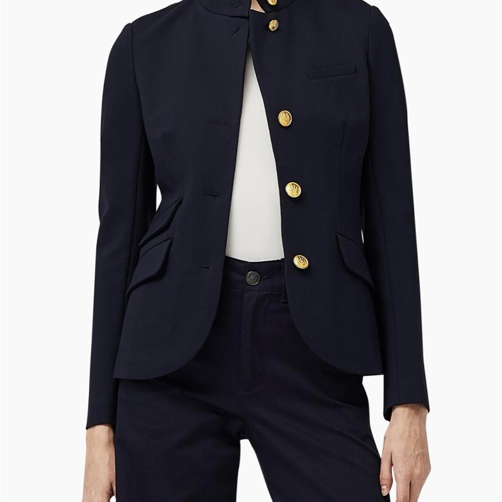 rag & bone Slade Ponte Blazer, Navy, Size 10